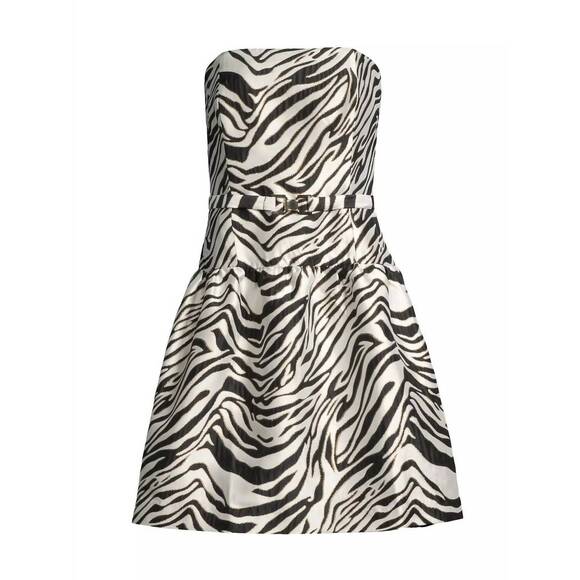 NEW LILLY PULITZER akela strapless jacquard dress in black zebra - Picture 5 of 5
